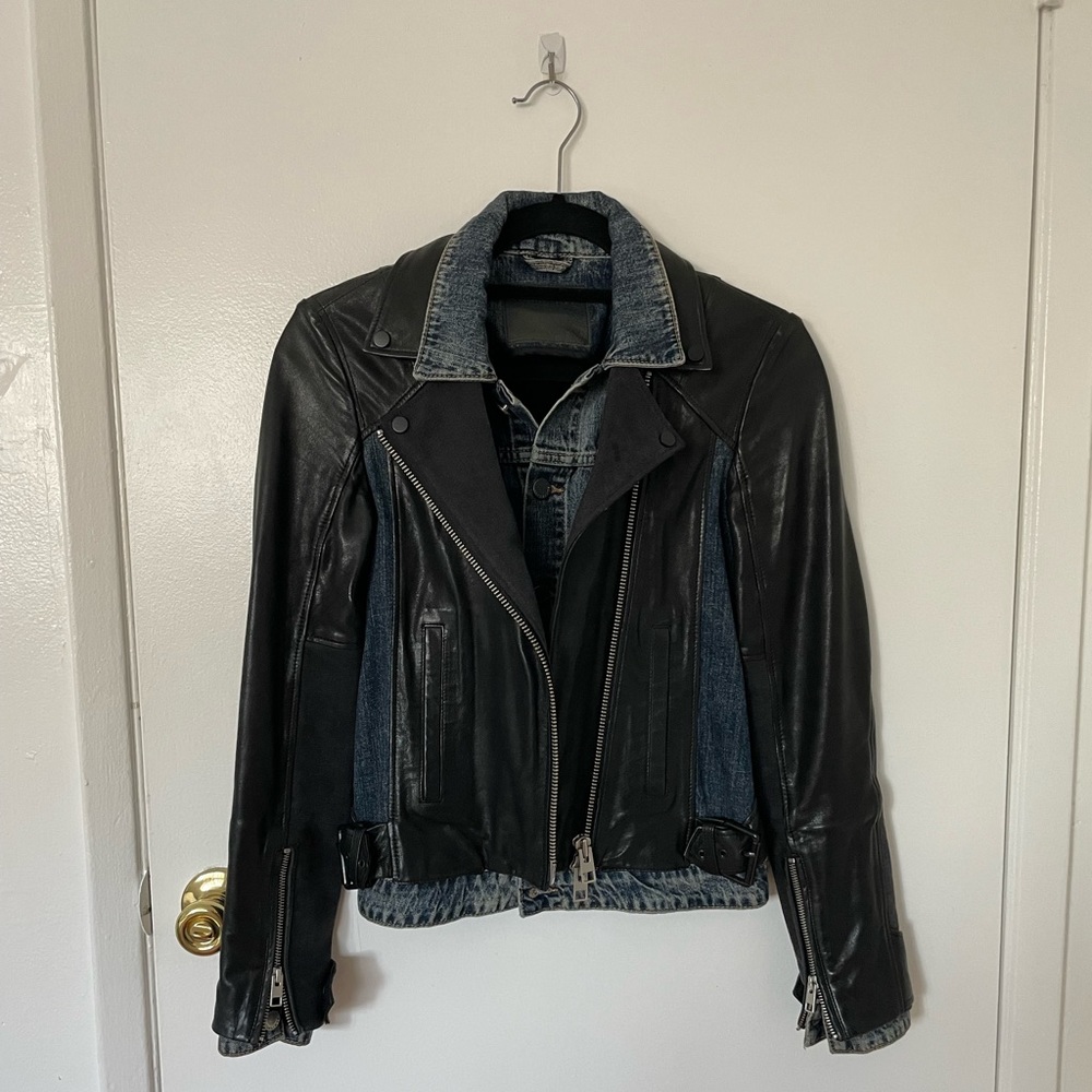 All Saints Denim and Leather Jacket